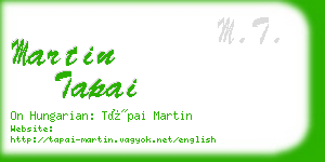 martin tapai business card